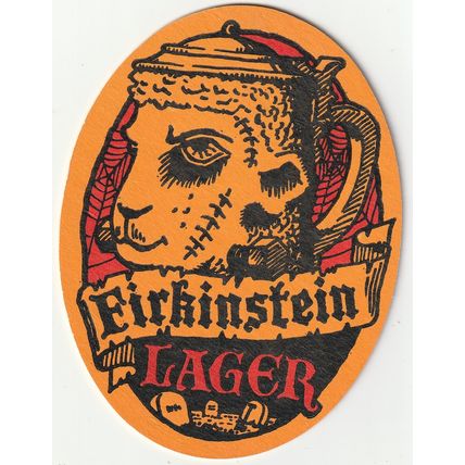 BEER MAT - FLEECE & FIRKIN BREWPUB - FIRKINSTEIN LAGER - (Cat No 001) - (1985)