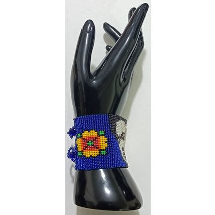 Traditional Huichol Art. Mexico Glass Seed Beads Bracelet. Frida Kahlo 1