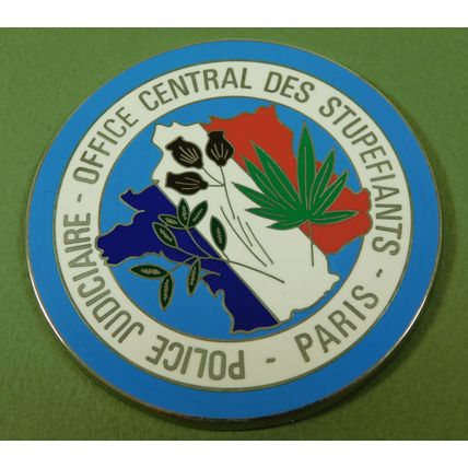 French Narcotic Police Division Metal & Enamel Paris Medallion & Box