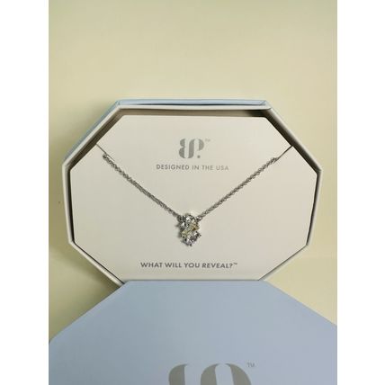 NIB Bomb Party Necklace 18" RBP5902 One More Chapter Lemon CZ Rhodium P