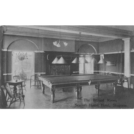 Billiard Pool Room Seacroft Hydro Hotel Skegness Lincs Old Postcard