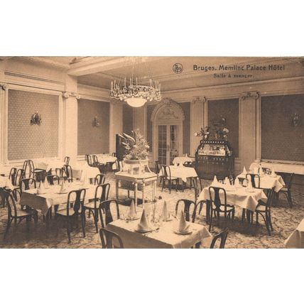 Bruges Memlinc Palace Hotel Rare Interior Restaurant Postcard