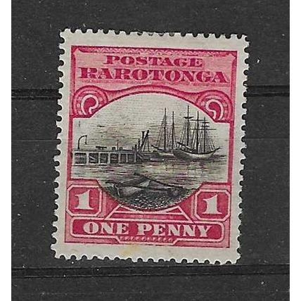 COOK ISLANDS 1924 1d SHIP DOCK 3d MINT SG82