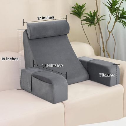 ENITYA Reading Pillow for Sitting in Bed Adult, Back Pillow for Bed Sitting Up,