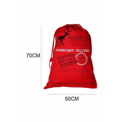 Fiery Red Christmas Drawstring Large Gift Bag