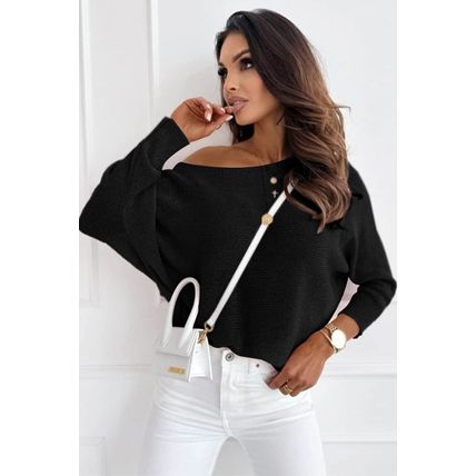 Black Ribbon Bow Knot Dolman Sleeve Sweater