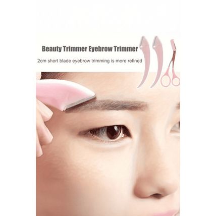 Light Pink 2pcs Eyebrow Trimming Tool Set