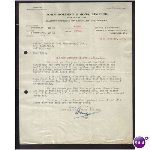 JOHN BOLDING & SONS LTD,DAVIES ST,LONDON,W1, 26JAN1953
