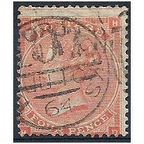 1863 SG81 4d Bright Red Fine Used Check Letters "HD".