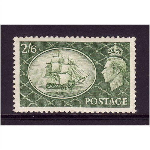 GREAT BRITAIN 1951 2s6d YELLOW GREEN M / MINT