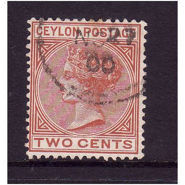 CEYLON 1883 SG 146 2c PALE BROWN FINE USED #4