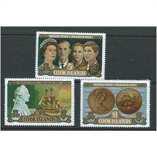 cook islands stamps sg328 high cv set royal visit mnh