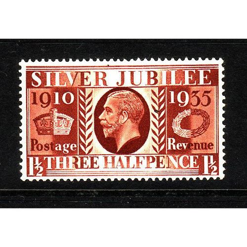 GREAT BRITAIN 1935 SILVER JUBILEE SG 455 1 1/2d RED BROWN M MINT