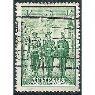 Australia 1940 SG196 1d Green Imperial Forces Good Used ... .