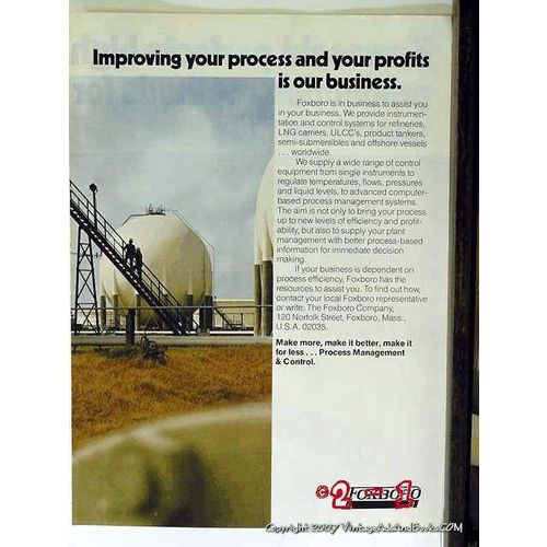 foxboro company 1977 gas oil petroleum refinery equipment vintage ad