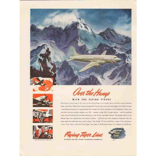 national skyway freight corp 1947 over hump flying tigers vintage ad
