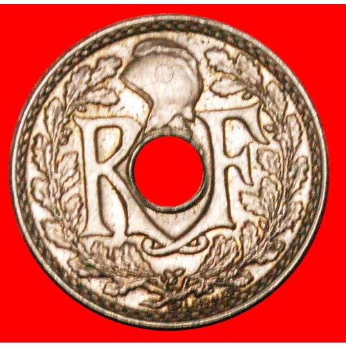 HOLE: FRANCE ★ 5 CENTIMES 1930 MINT LUSTER! LOW START ★ NO RESERVE!