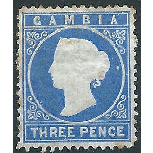Gambia 1880 SG14cB 3d Pale Dull Ultramarine Wmk Crown CC Mounted Mint....