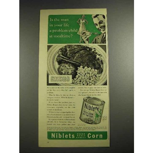 1941 Green Giant Niblets Corn Ad - Problem Child