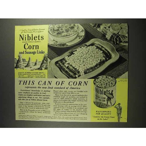 1941 Green Giant Niblets Corn Ad - New Food Standard of America