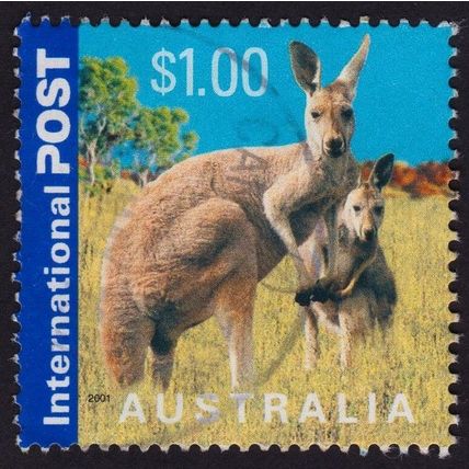 AUSTRALIA 2001 International Post $1.00 Kangaroo Sc#1958 USED @O573