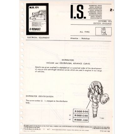 Renault MR171 Service Bulletins 1978 To 1981 PDF