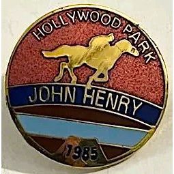 HOLLYWOOD PARK JOHN HENRY 1985 original horse racing lapel pin