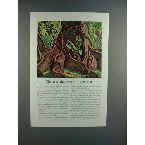 1941 Travelers Insurance Ad w/ Silk-Cotton Tree