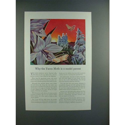 1941 Travelers Insurance Ad w/ North American Moth