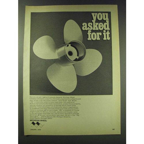 1970 Michigan Wheel 4-Blade DQ Propellers Ad - You asked for it