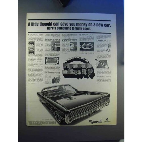 1970 Plymouth Fury Gran Coupe Car Ad - A Little Thought