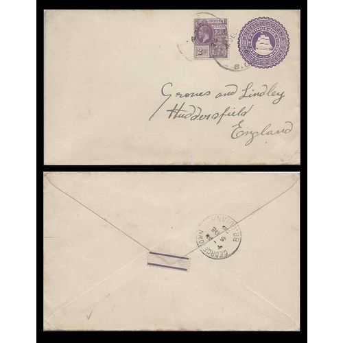 British Guiana Postal Sta 1926 uprated to England UK