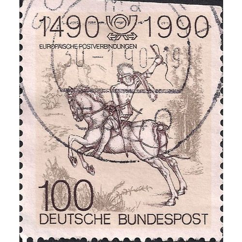 GERMANY, European Mail Routes, 1490-1990, brown 1990, 100 Pfennig