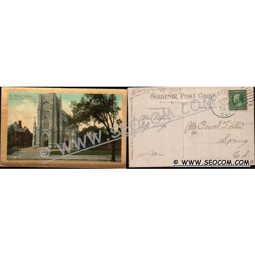 CT New London Postcard St Mary's Church ct_box4~2107