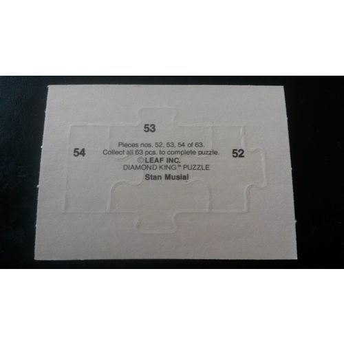 1988 Donruss Puzzle Card # 52, 53, 54 Mint (9) Stan Musial St Louis Cardinals