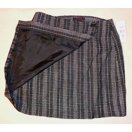 Womens Gloria Vanderbilt Black White Skirt 12 34 Waist NWT Texture