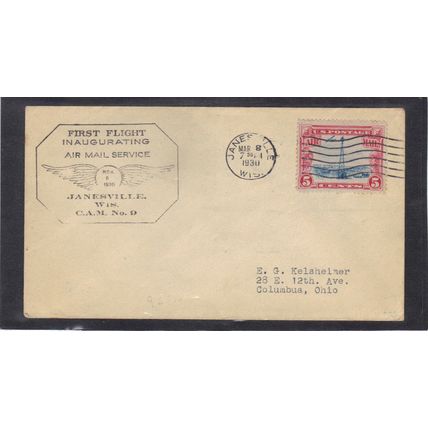 1st Flight C11 5c Beacon (Unkn Cachet-Stamped/A) CV00885