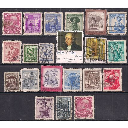 Austria Selection of 21 used stamps ( H1465 )
