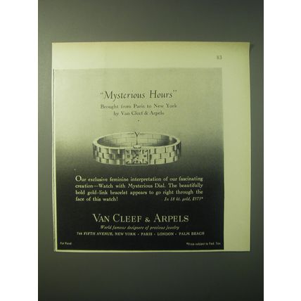 1948 Van Cleef & Arpels Watch with Mysterious Dial Advertisement