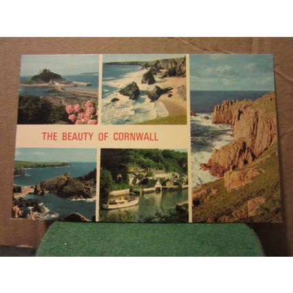 multiview, BEAUTY OF CORNWALL county used postcard by Jarrold 1980 pm =