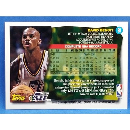 1995-96 Topps #58 David Benoit