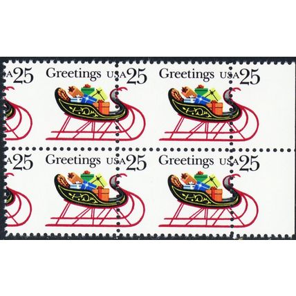2428, MNH 25¢ Misperforated Freak Error Block ** Stuart Katz