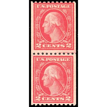 487, Mint NH FVF Coil Line Pair From Freshly Broken Roll ** Stuart Katz