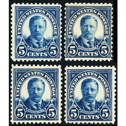 557, Mint LH (1 HR) 5¢ Four Fresh Stamps CV $64 * Stuart Katz