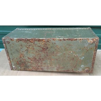Metal Tool Box 16 x 7 x 7.5 vintage tin steel gray