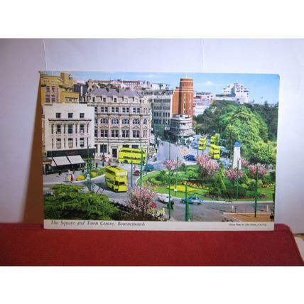 THE SQUARE & TOWN CENTRE, BOURNEMOUTH, DORSET vintage used postcard 1967 pm =