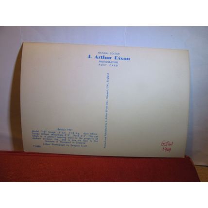 1911 BELSIZE, veteran car unused postcard dated 1969 J. Arthur Dixon #