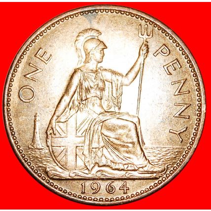 MISTRESS OF SEAS (1954-1970)★ GREAT BRITAIN★ PENNY 1964 UNC★LOW START★NO RESERVE