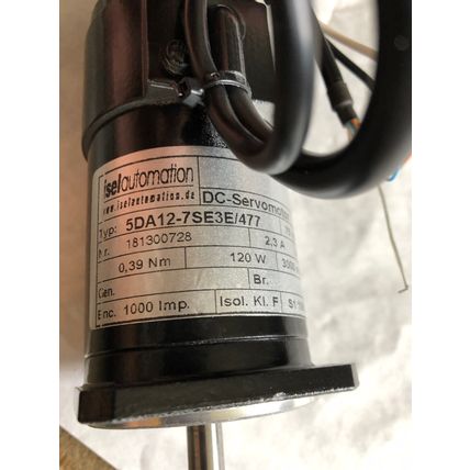NEW ISEL AUTOMATION 5DA12-7SE3E/477 DC-SERVOMOTOR. 2.3A 3000RPM, 120W,BV