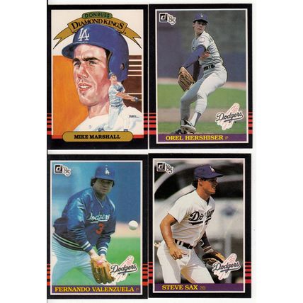 1985 Donruss Los Angeles Dodgers team set 26 cards- Hershiser RC, Valenzuela